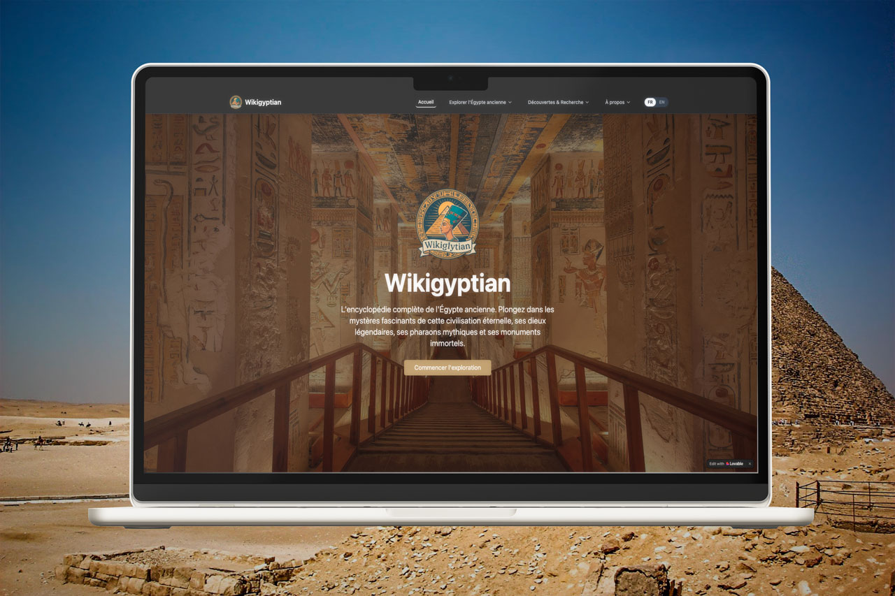 Wikigyptian — Plateforme de connaissance IA sur l'Egypte ancienne